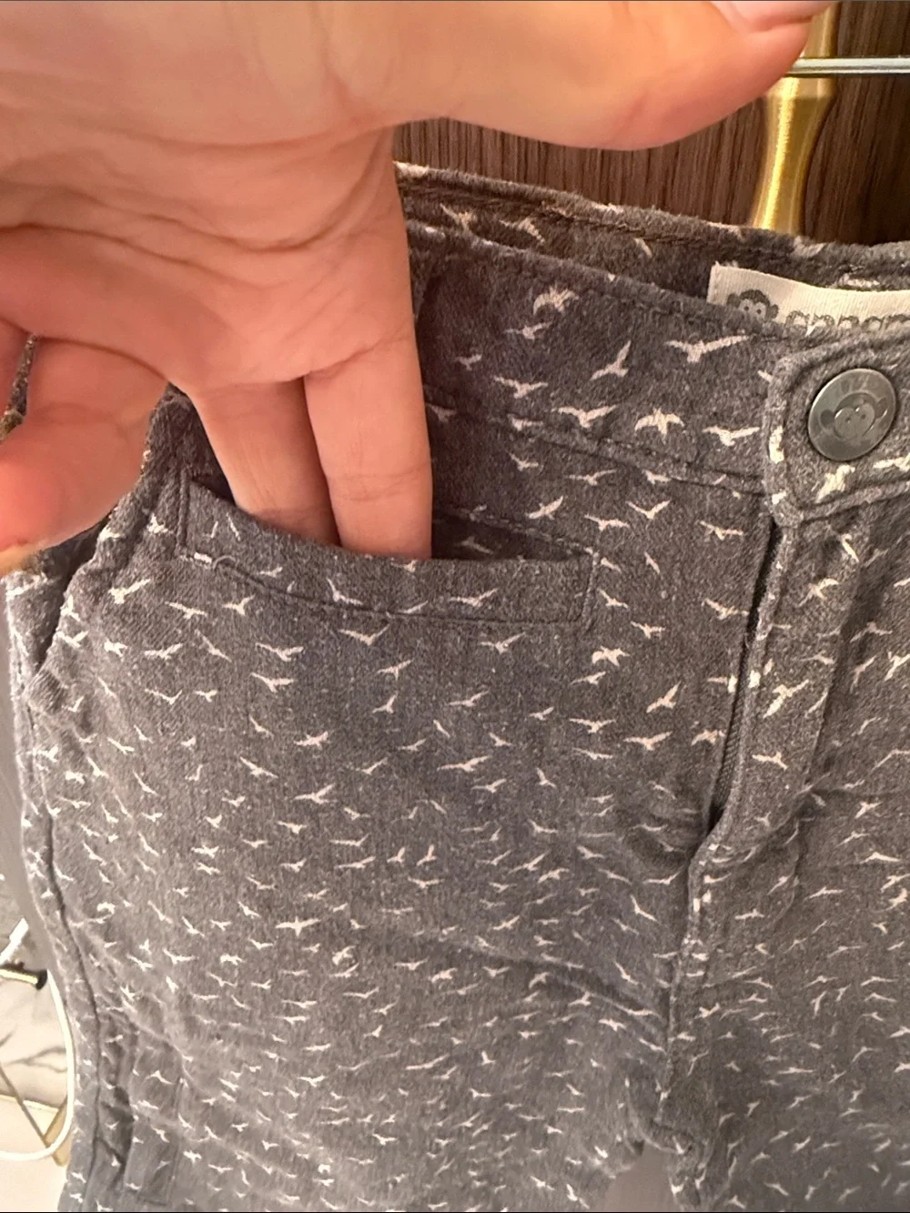 Appaman Gray Shorts with White Bird Print
